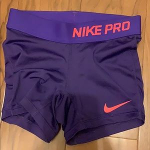 Purple Nike pro shorts
